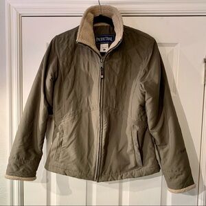 Pacific Trail Jacket Adult Size Small Olive Green Sherpa Lined Bomber Women